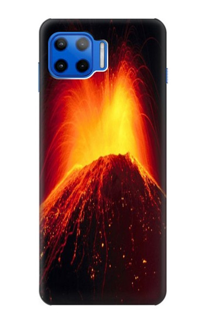 W0745 Volcano Lava Hard Case and Leather Flip Case For Motorola Moto G 5G Plus