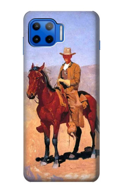 W0772 Cowboy Western Hard Case and Leather Flip Case For Motorola Moto G 5G Plus