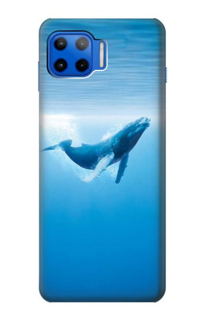 W0843 Blue Whale Hard Case and Leather Flip Case For Motorola Moto G 5G Plus