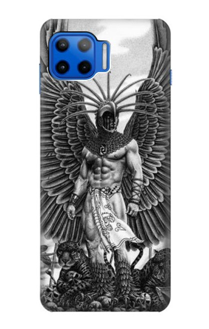 W1235 Aztec Warrior Hard Case and Leather Flip Case For Motorola Moto G 5G Plus