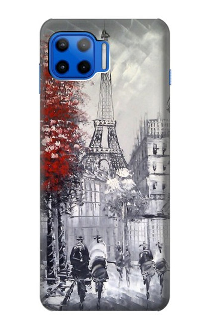 W1295 Eiffel Painting of Paris Hard Case and Leather Flip Case For Motorola Moto G 5G Plus