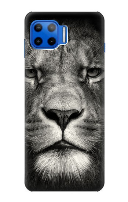 W1352 Lion Face Hard Case and Leather Flip Case For Motorola Moto G 5G Plus