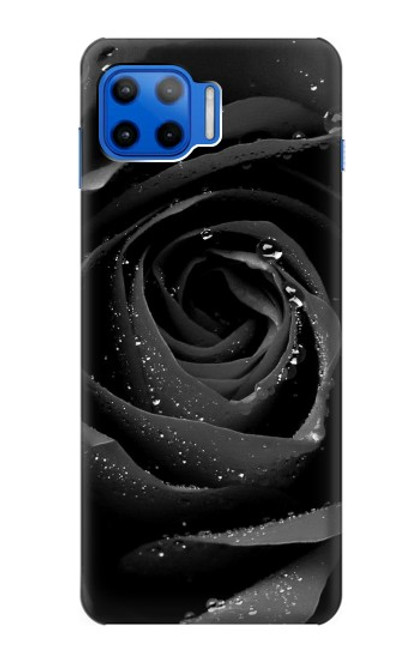 W1598 Black Rose Hard Case and Leather Flip Case For Motorola Moto G 5G Plus