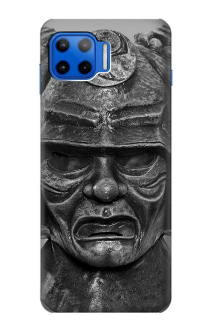 W1827 Japan Samurai Helmet Hard Case and Leather Flip Case For Motorola Moto G 5G Plus