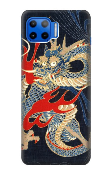 W2073 Japan Dragon Art Hard Case and Leather Flip Case For Motorola Moto G 5G Plus