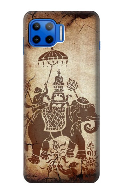 W2102 Thai Art Buddha on Elephant Hard Case and Leather Flip Case For Motorola Moto G 5G Plus
