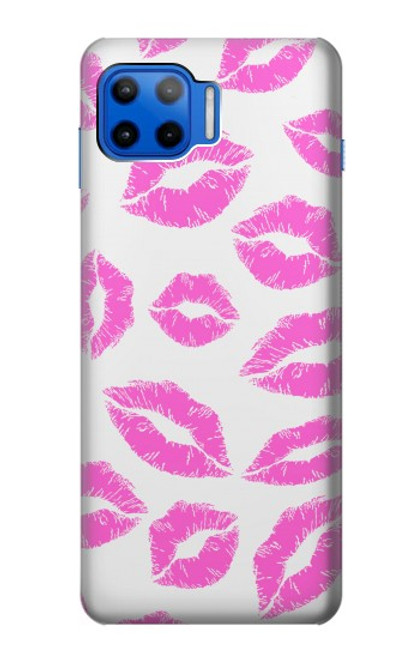 W2214 Pink Lips Kisses Hard Case and Leather Flip Case For Motorola Moto G 5G Plus