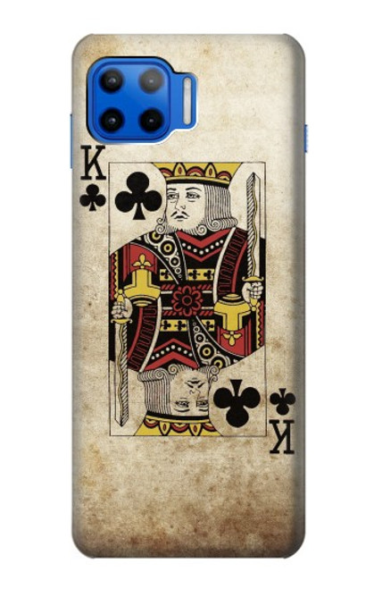 W2528 Poker King Card Hard Case and Leather Flip Case For Motorola Moto G 5G Plus