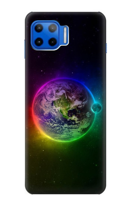 W2570 Colorful Planet Hard Case and Leather Flip Case For Motorola Moto G 5G Plus