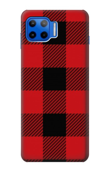 W2931 Red Buffalo Check Pattern Hard Case and Leather Flip Case For Motorola Moto G 5G Plus