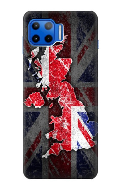 W2936 UK British Flag Map Hard Case and Leather Flip Case For Motorola Moto G 5G Plus