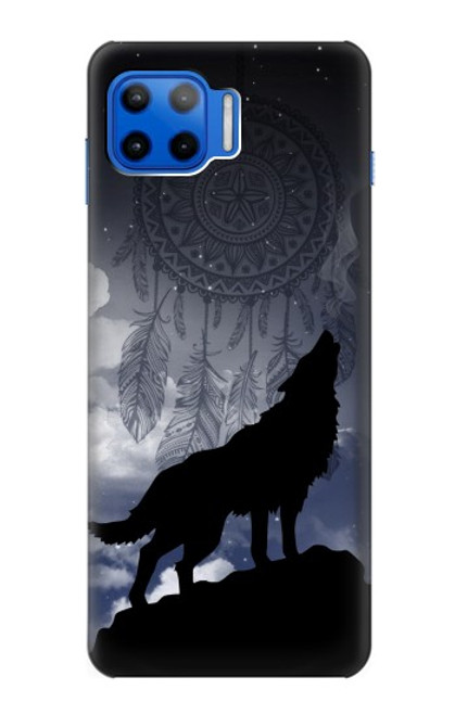 W3011 Dream Catcher Wolf Howling Hard Case and Leather Flip Case For Motorola Moto G 5G Plus