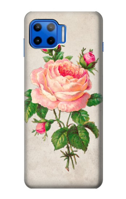 W3079 Vintage Pink Rose Hard Case and Leather Flip Case For Motorola Moto G 5G Plus