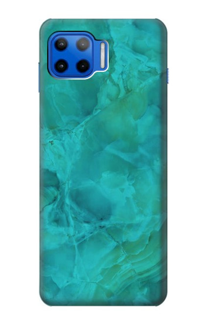 W3147 Aqua Marble Stone Hard Case and Leather Flip Case For Motorola Moto G 5G Plus