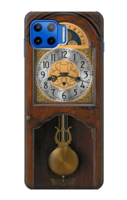 W3173 Grandfather Clock Antique Wall Clock Hard Case and Leather Flip Case For Motorola Moto G 5G Plus