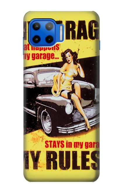 W3198 My Garage Pinup Girl Hard Case and Leather Flip Case For Motorola Moto G 5G Plus