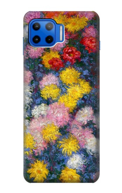 W3342 Claude Monet Chrysanthemums Hard Case and Leather Flip Case For Motorola Moto G 5G Plus