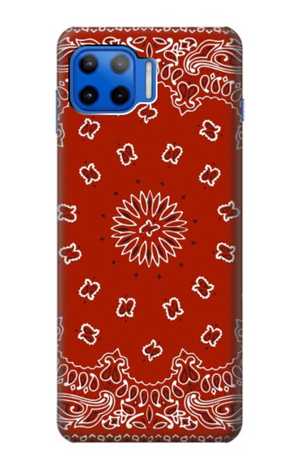 W3355 Bandana Red Pattern Hard Case and Leather Flip Case For Motorola Moto G 5G Plus