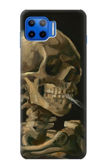 W3358 Vincent Van Gogh Skeleton Cigarette Hard Case and Leather Flip Case For Motorola Moto G 5G Plus