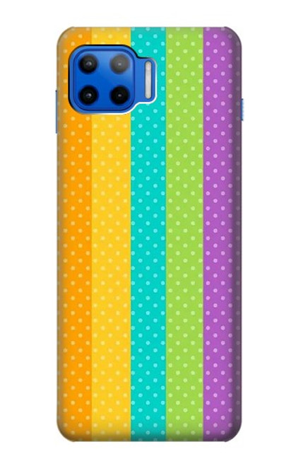 W3678 Colorful Rainbow Vertical Hard Case and Leather Flip Case For Motorola Moto G 5G Plus