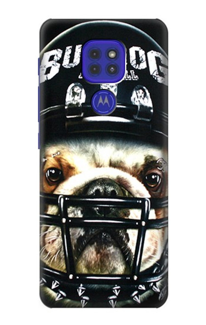 W0098 Bulldog American Football Hard Case and Leather Flip Case For Motorola Moto G9 Play