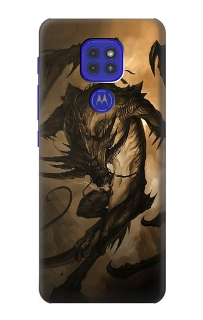 W0388 Dragon Rider Hard Case and Leather Flip Case For Motorola Moto G9 Play