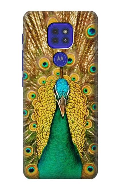 W0513 Peacock Hard Case and Leather Flip Case For Motorola Moto G9 Play