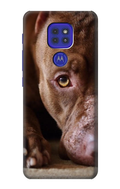 W0519 PitBull Face Hard Case and Leather Flip Case For Motorola Moto G9 Play