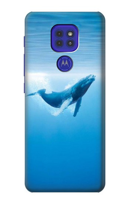 W0843 Blue Whale Hard Case and Leather Flip Case For Motorola Moto G9 Play