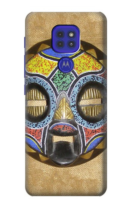 W0965 African Baluba Mask Hard Case and Leather Flip Case For Motorola Moto G9 Play