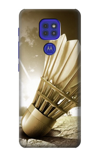 W0979 Badminton Sport Art Hard Case and Leather Flip Case For Motorola Moto G9 Play