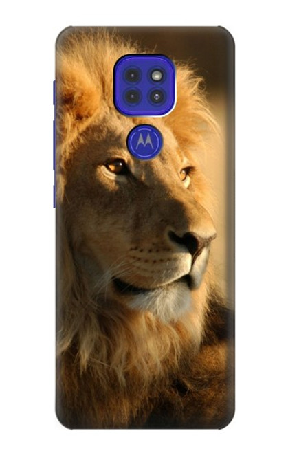 W1046 Lion King of Forest Hard Case and Leather Flip Case For Motorola Moto G9 Play