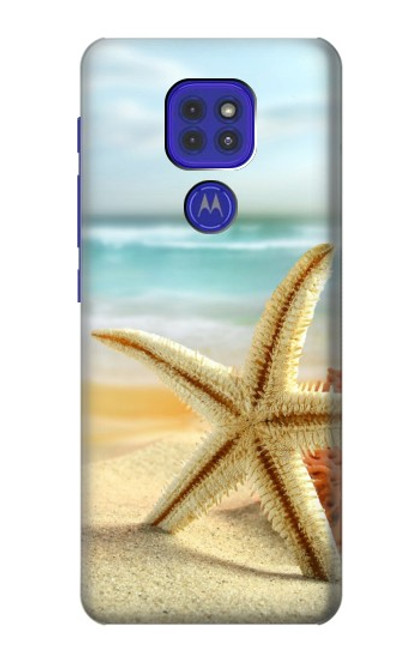 W1117 Starfish on the Beach Hard Case and Leather Flip Case For Motorola Moto G9 Play