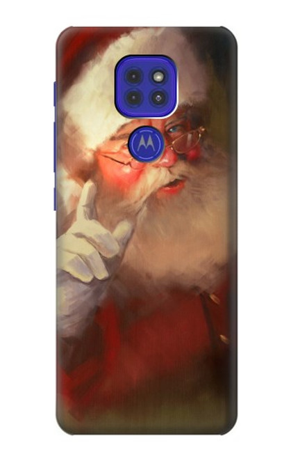 W1144 Xmas Santa Claus Hard Case and Leather Flip Case For Motorola Moto G9 Play