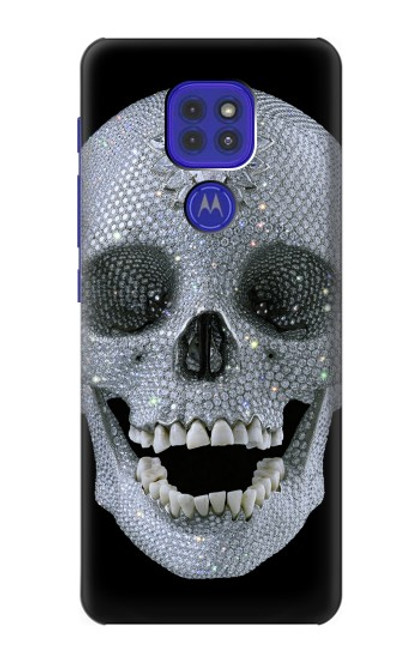 W1286 Diamond Skull Hard Case and Leather Flip Case For Motorola Moto G9 Play