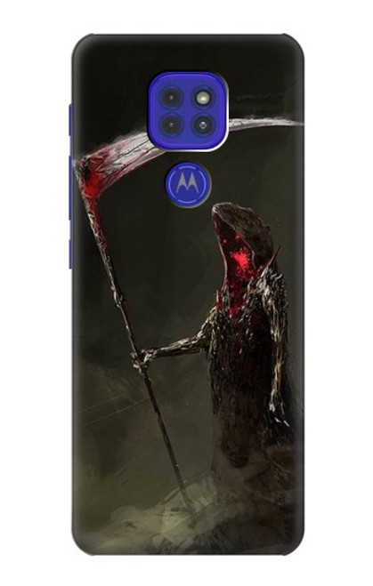 W1319 Grim Reaper Death Scythe Hard Case and Leather Flip Case For Motorola Moto G9 Play