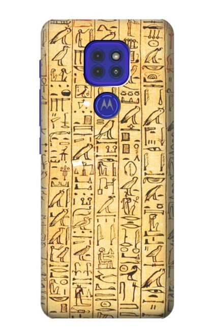 W1625 Egyptian Coffin Texts Hard Case and Leather Flip Case For Motorola Moto G9 Play