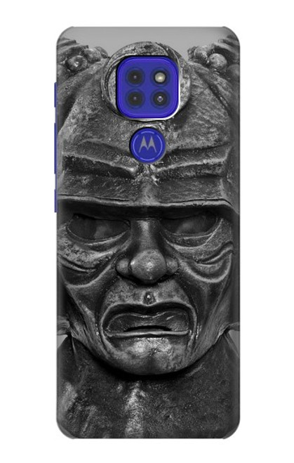 W1827 Japan Samurai Helmet Hard Case and Leather Flip Case For Motorola Moto G9 Play