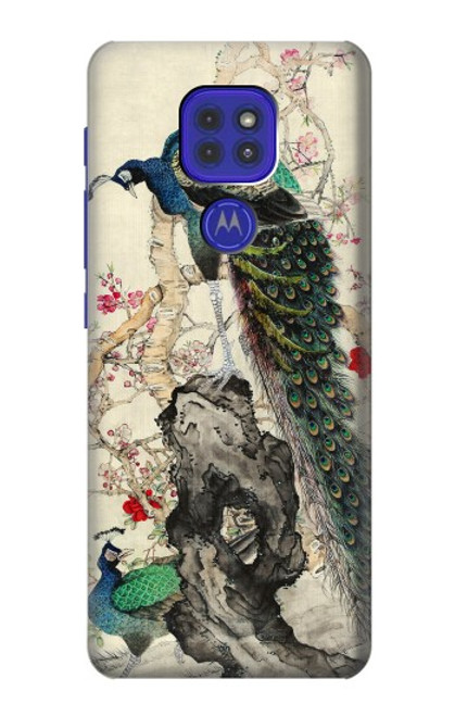 W2086 Peacock Painting Hard Case and Leather Flip Case For Motorola Moto G9 Play