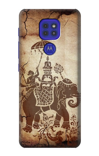 W2102 Thai Art Buddha on Elephant Hard Case and Leather Flip Case For Motorola Moto G9 Play