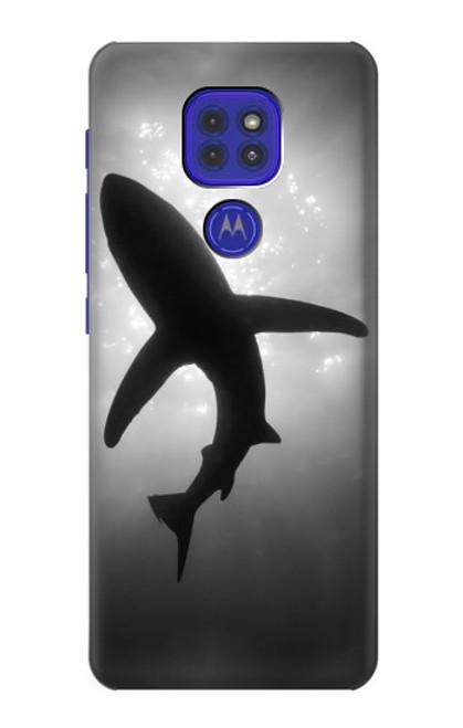 W2367 Shark Monochrome Hard Case and Leather Flip Case For Motorola Moto G9 Play