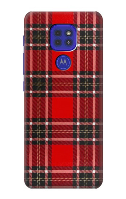 W2374 Tartan Red Pattern Hard Case and Leather Flip Case For Motorola Moto G9 Play