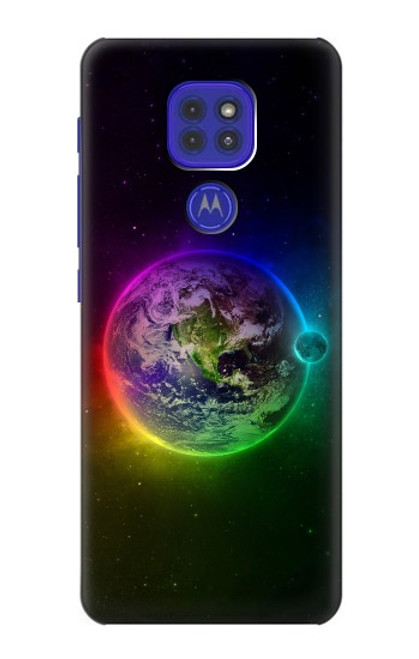 W2570 Colorful Planet Hard Case and Leather Flip Case For Motorola Moto G9 Play