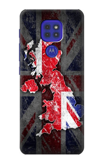 W2936 UK British Flag Map Hard Case and Leather Flip Case For Motorola Moto G9 Play