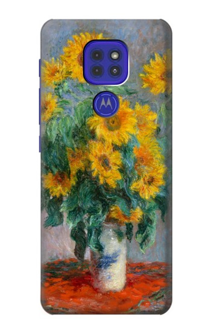 W2937 Claude Monet Bouquet of Sunflowers Hard Case and Leather Flip Case For Motorola Moto G9 Play