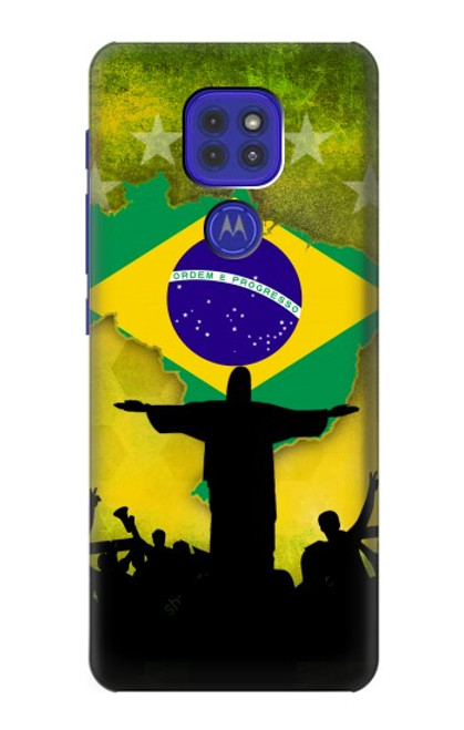 W2981 Brazil Football Soccer Hard Case and Leather Flip Case For Motorola Moto G9 Play