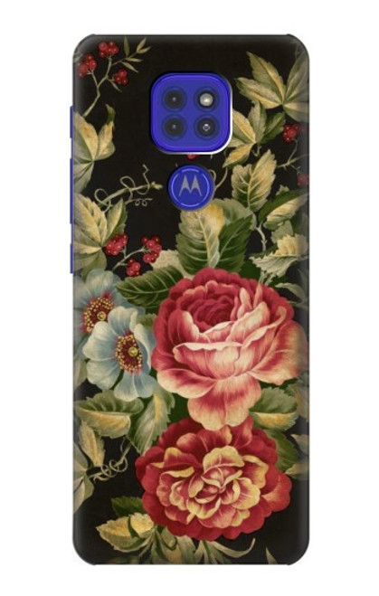 W3013 Vintage Antique Roses Hard Case and Leather Flip Case For Motorola Moto G9 Play