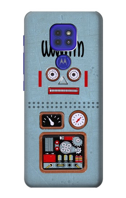 W3040 Retro Robot Toy Hard Case and Leather Flip Case For Motorola Moto G9 Play