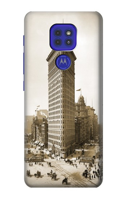 W3046 Old New York Flatiron Building Hard Case and Leather Flip Case For Motorola Moto G9 Play