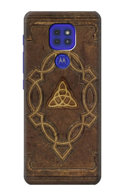 W3219 Spell Book Cover Hard Case and Leather Flip Case For Motorola Moto G9 Play